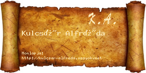 Kulcsár Alfréda névjegykártya